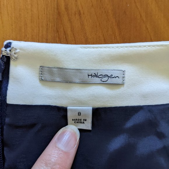 3 for $30 - Navy and Beige Blocked Pencil Skirt - Picture 4 of 5